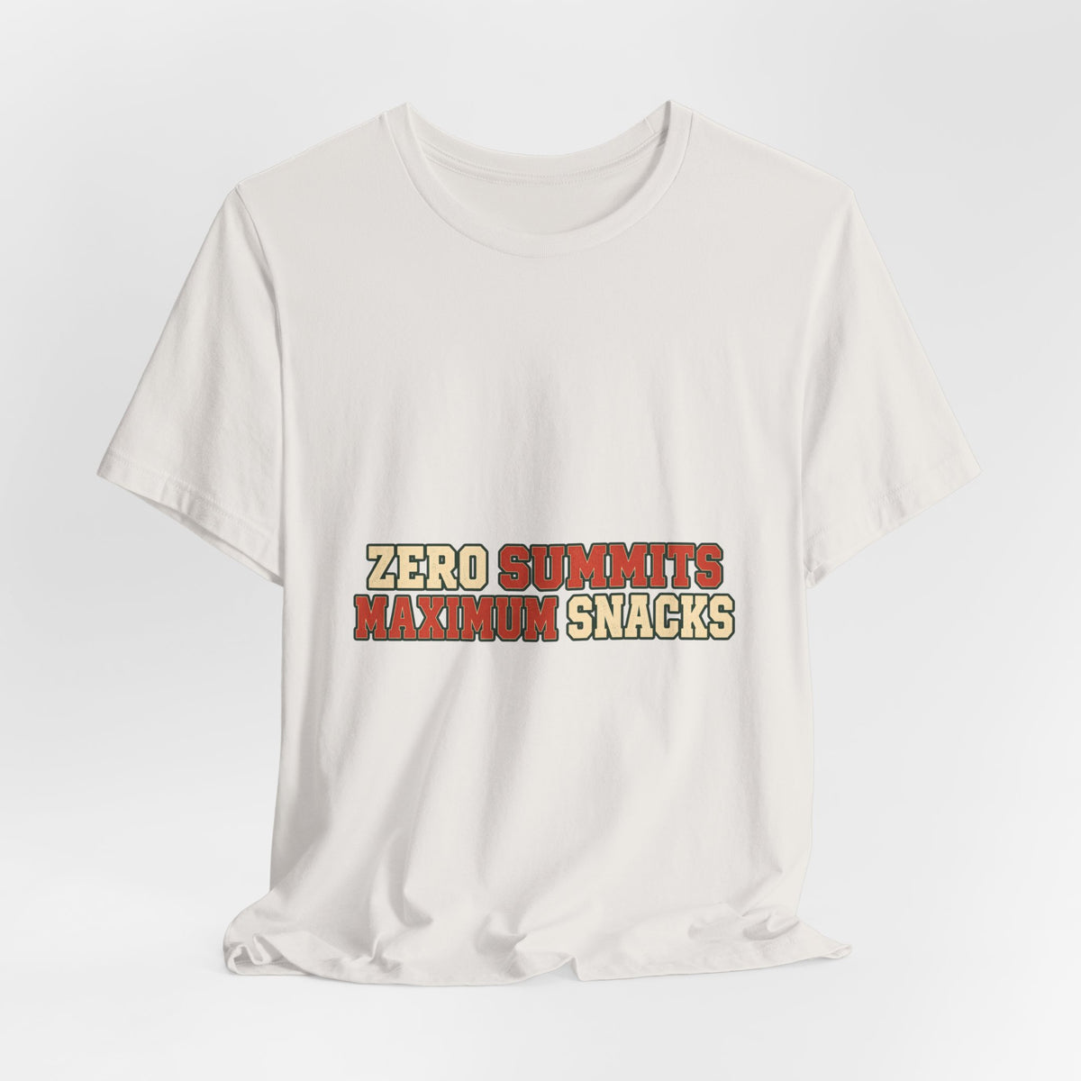 Zero Summits Maximum Snacks T-Shirt – Funny Vintage Hiking Adventure Tee