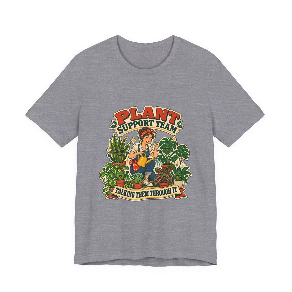 Plant Support Team T-Shirt, Talking Them Through It Vintage Plant Lady Tee