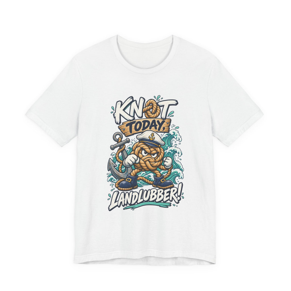Knot Today Landlubber T-Shirt – Funny Nautical Sailor Rope Character Vintage Ocean Tee