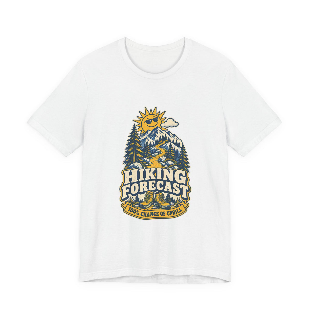 Hiking Forecast T-Shirt — 100% Chance of Uphill Vintage Mountain Tee