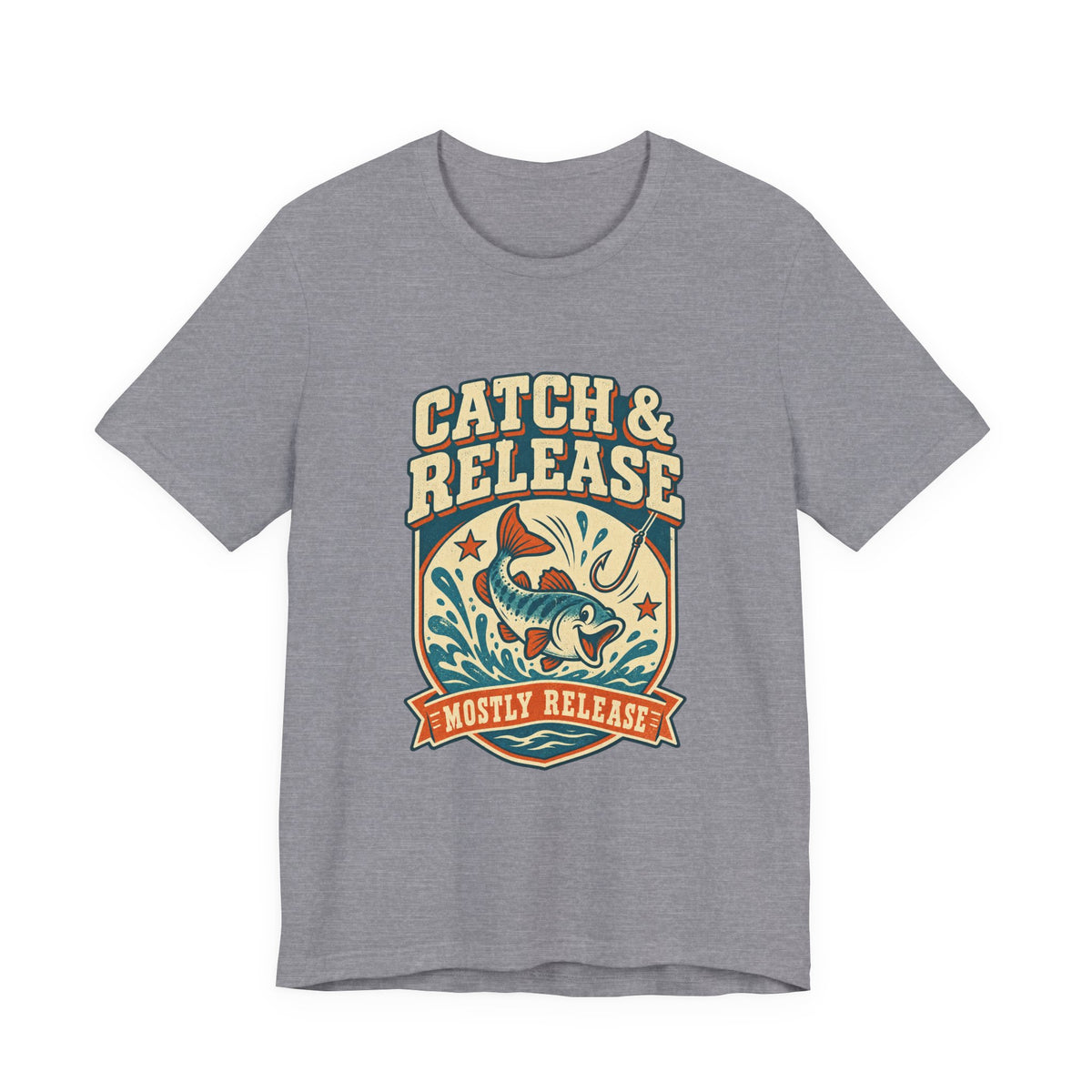 Catch & Release T-Shirt — Mostly Release Vintage Fishing Tee