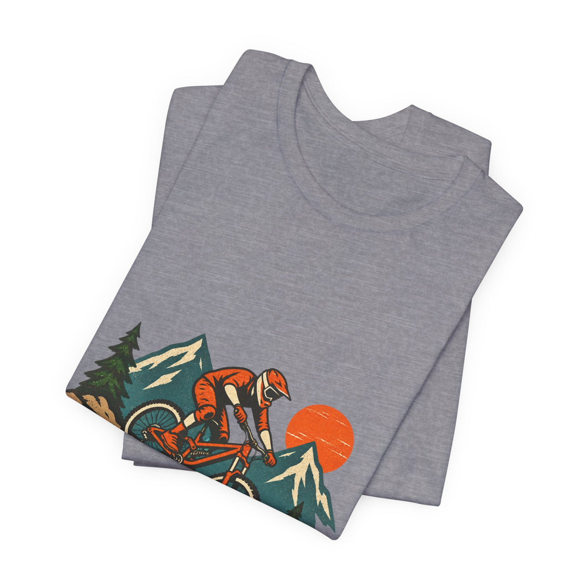 Vintage Mountain Biker Tee, Retro Downhill Cycling and Alpine Trail Shirt