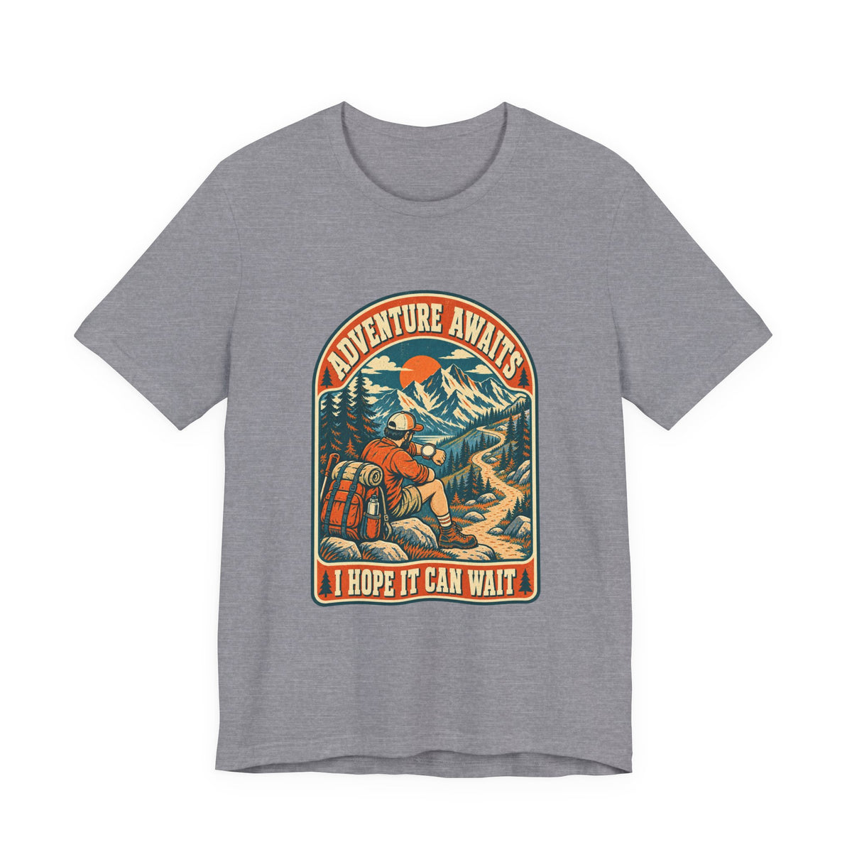 Adventure Awaits Hiking T-Shirt – Vintage Mountain Trail Hiker Tee