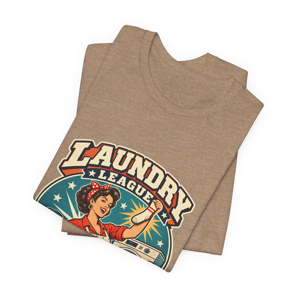 Laundry League Undefeated T-Shirt, Vintage Retro Laundry Room Humor Tee