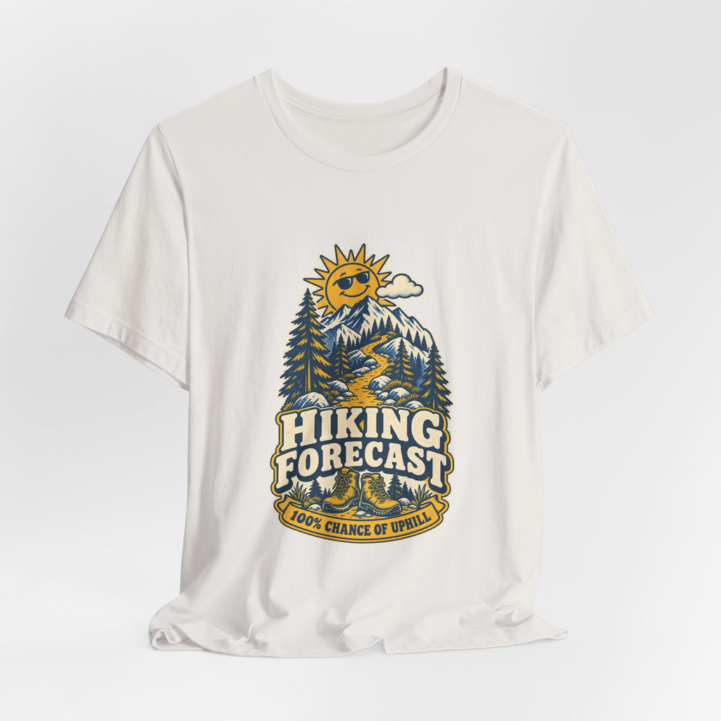 Hiking Forecast T-Shirt — 100% Chance of Uphill Vintage Mountain Tee