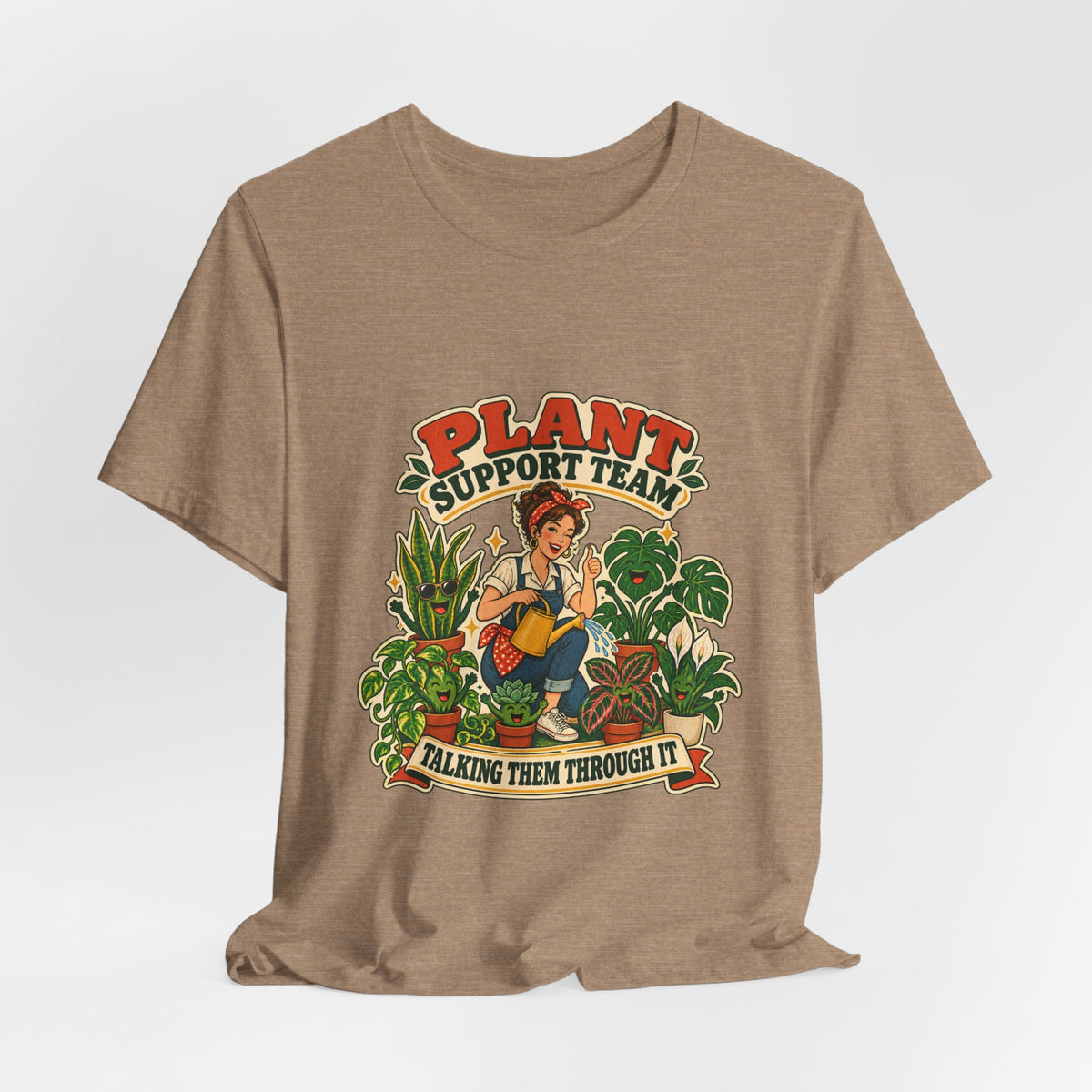 Plant Support Team T-Shirt, Talking Them Through It Vintage Plant Lady Tee