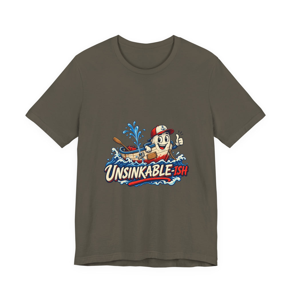 Unsinkable-ish Boat T-Shirt, Funny Nautical Vintage Cartoon Tee