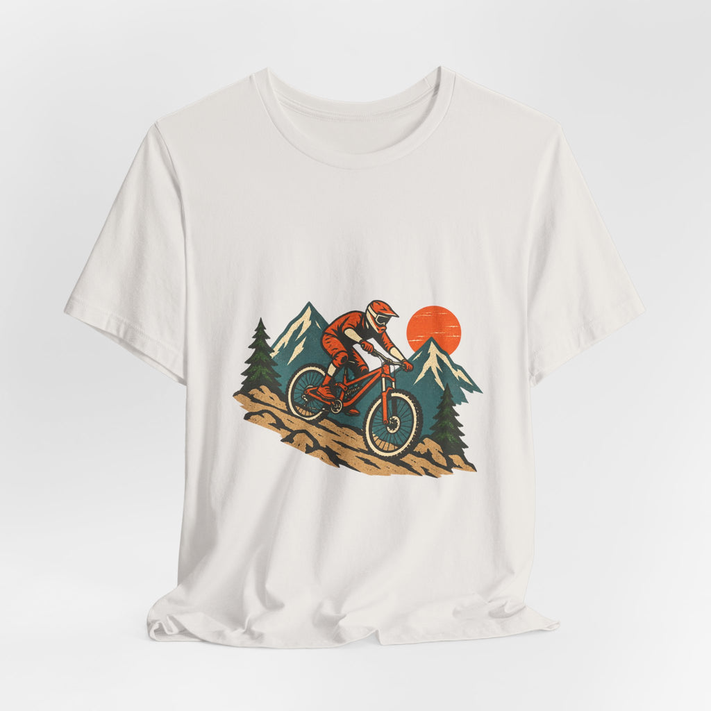 Vintage Mountain Biker Tee, Retro Downhill Cycling and Alpine Trail Shirt