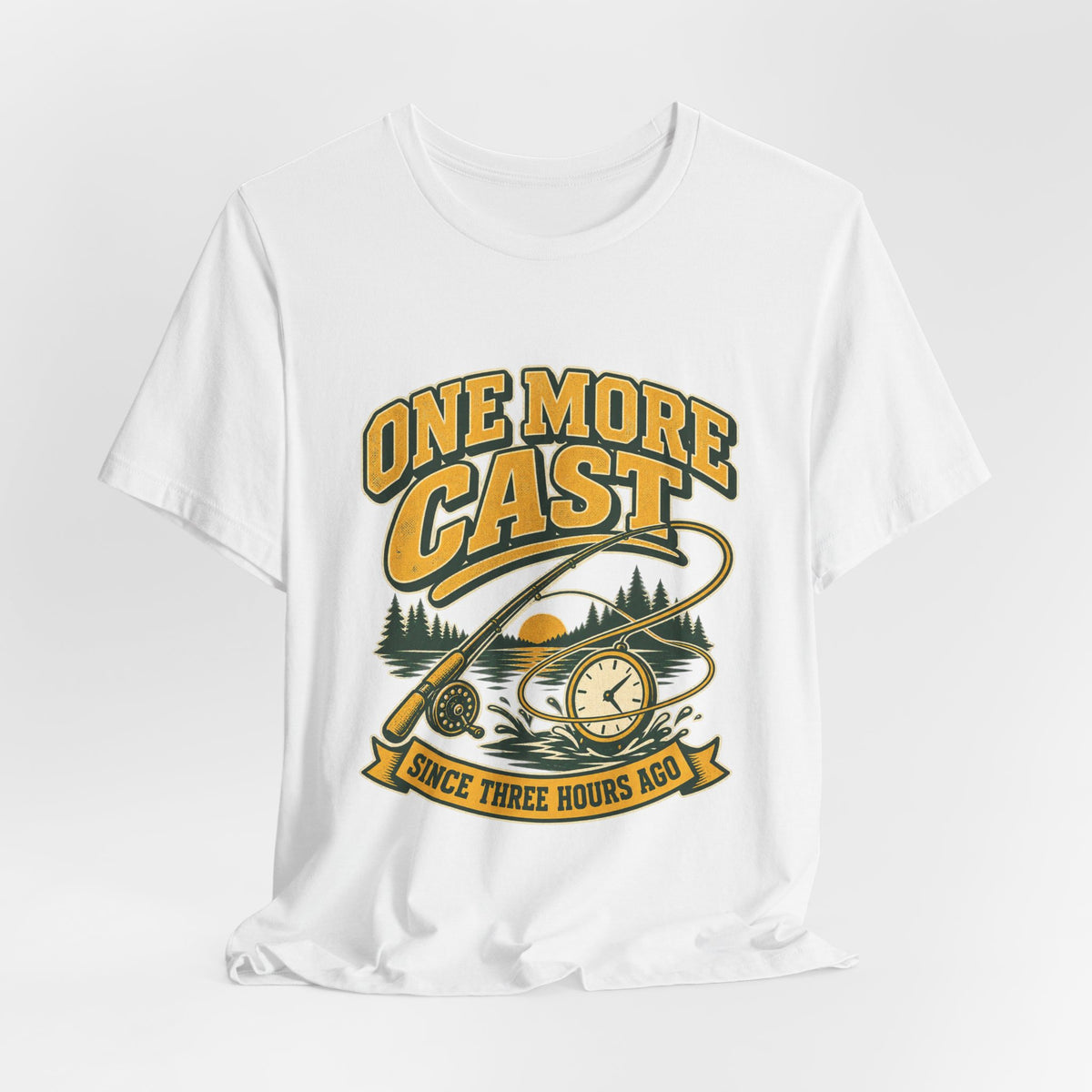 One More Cast Fishing T-Shirt — Vintage Angler Lake Tee
