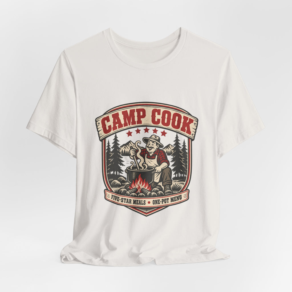 Camp Cook T-Shirt — Five-Star Meals One-Pot Menu Vintage Camping Tee