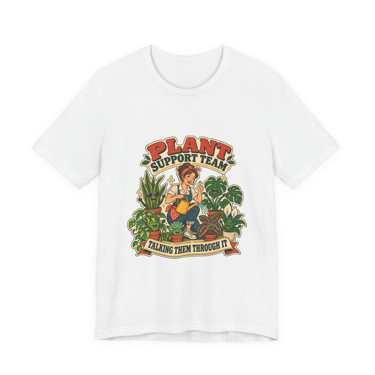 Plant Support Team T-Shirt, Talking Them Through It Vintage Plant Lady Tee