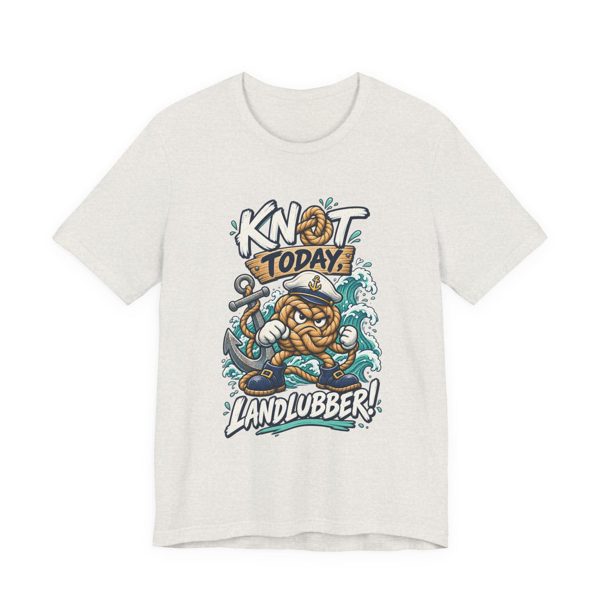 Knot Today Landlubber T-Shirt – Funny Nautical Sailor Rope Character Vintage Ocean Tee