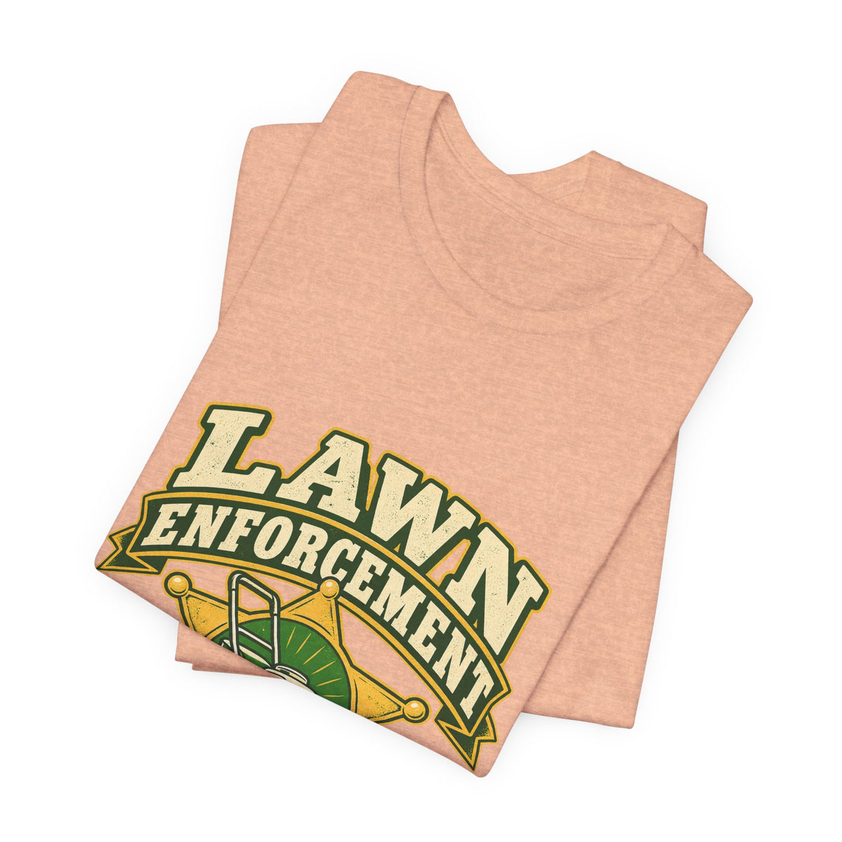 Lawn Enforcement Mower T-Shirt — Keeping Grass in Line Vintage Lawn Care Tee