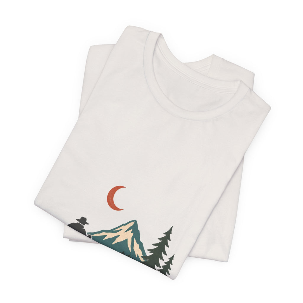 Vintage Canoe Moon T-Shirt — Mountain Lake Paddler Wilderness Tee