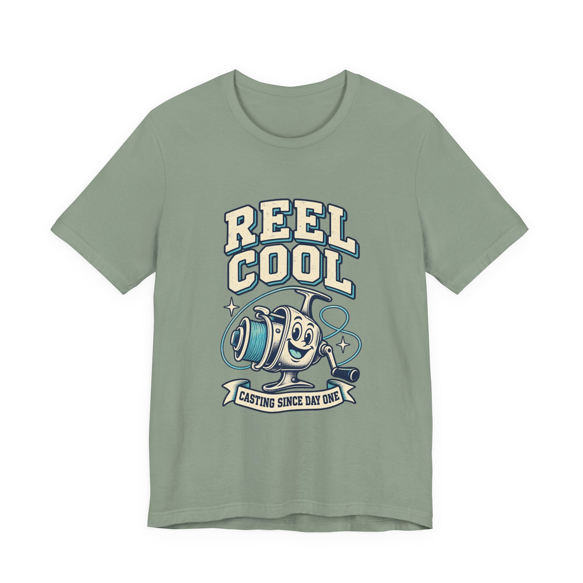 Reel Cool Fishing T-Shirt — Vintage Baitcaster Design with “Casting Since Day One”