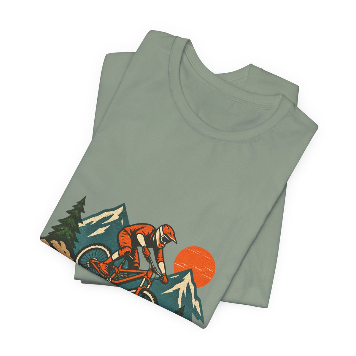 Vintage Mountain Biker Tee, Retro Downhill Cycling and Alpine Trail Shirt