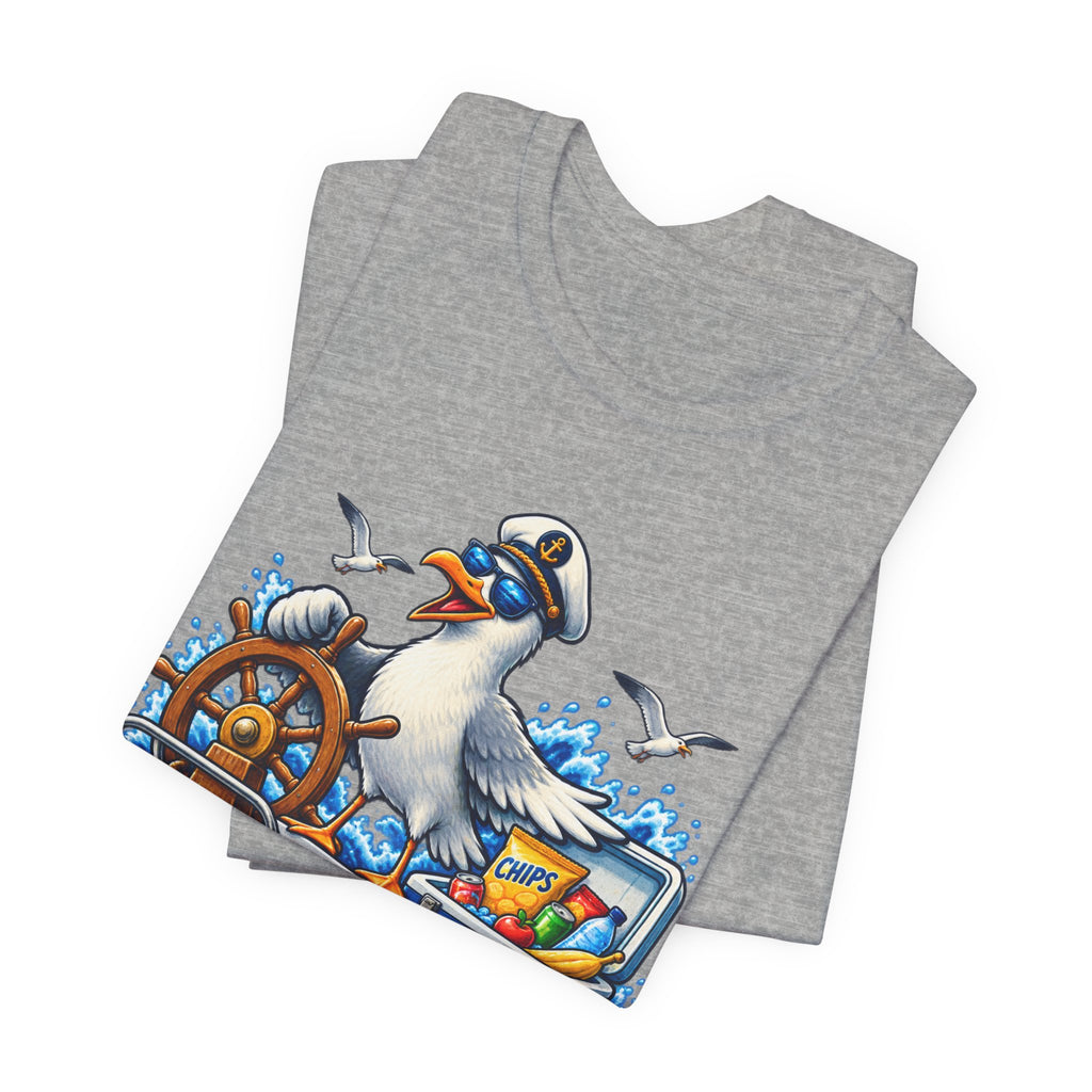 My Boat My Rules Your Snacks T-Shirt — Funny Nautical Seagull Captain Boating Tee