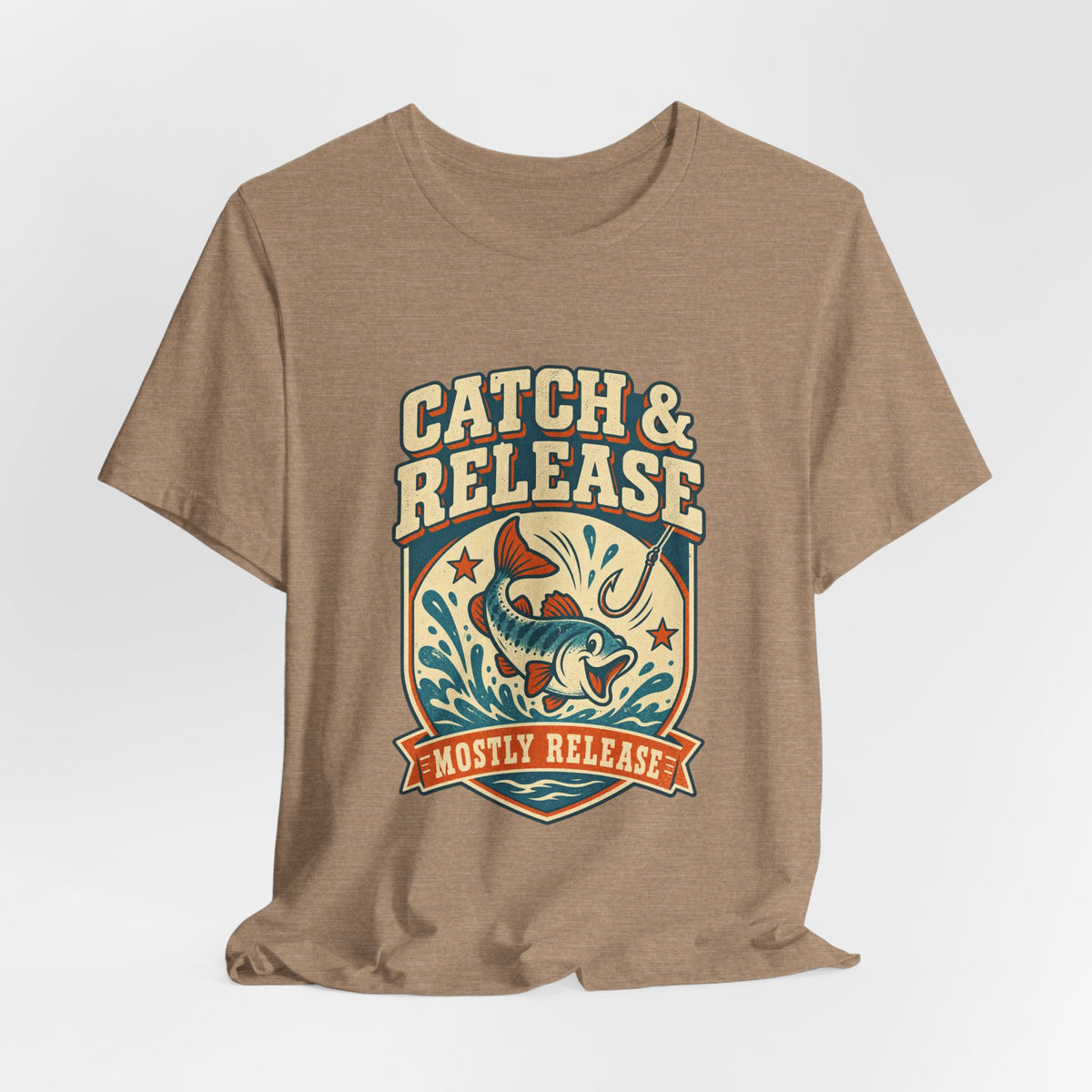 Catch & Release T-Shirt — Mostly Release Vintage Fishing Tee