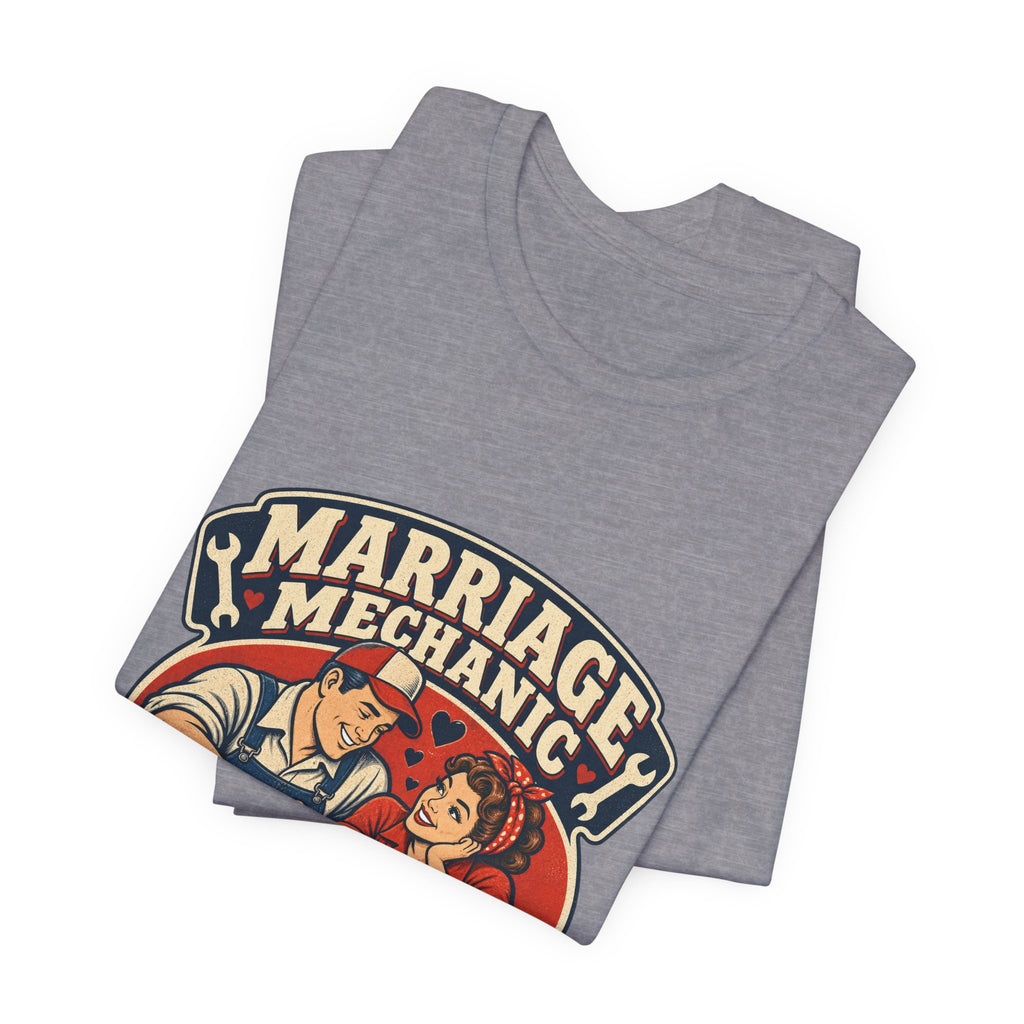 Marriage Mechanic Adjusting Expectations T-Shirt — Retro Couple Humor Tee