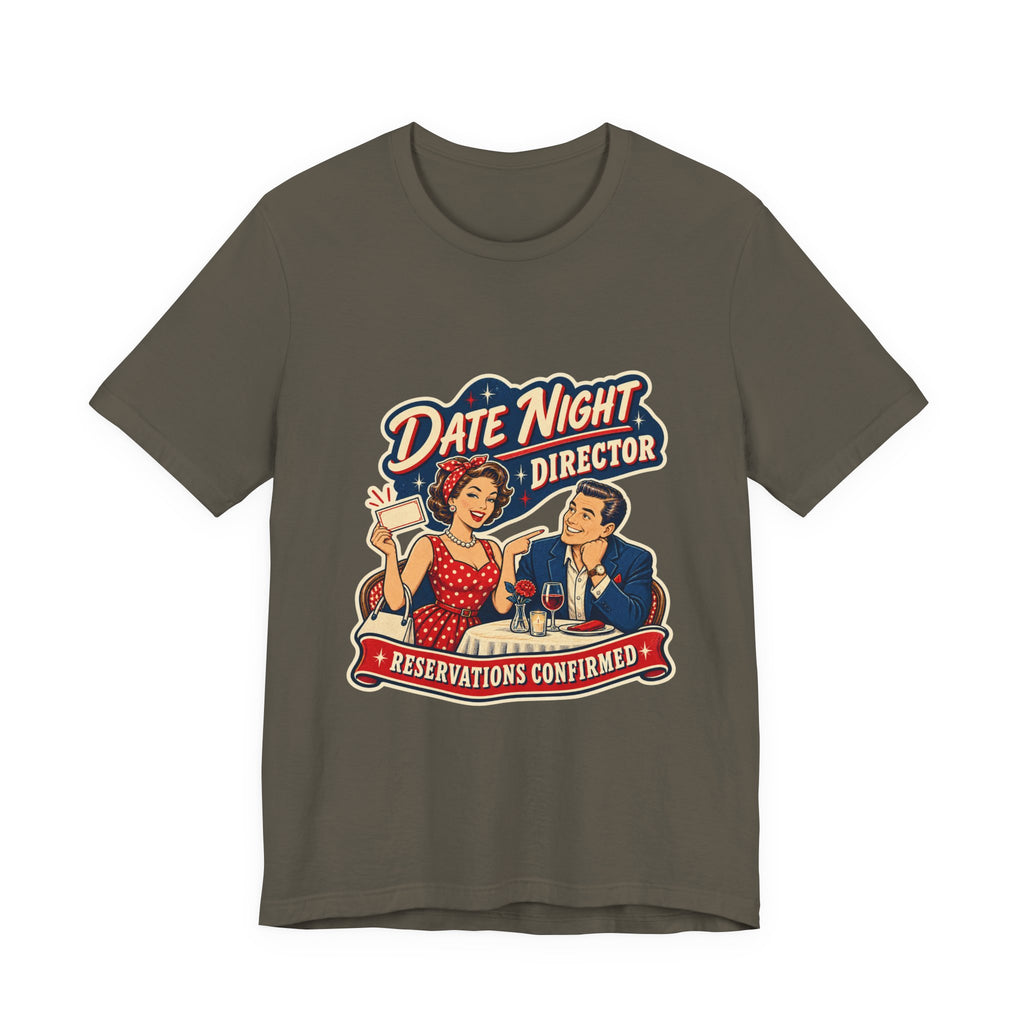Date Night Director T-Shirt — Reservations Confirmed Retro Couple Dinner Date Tee