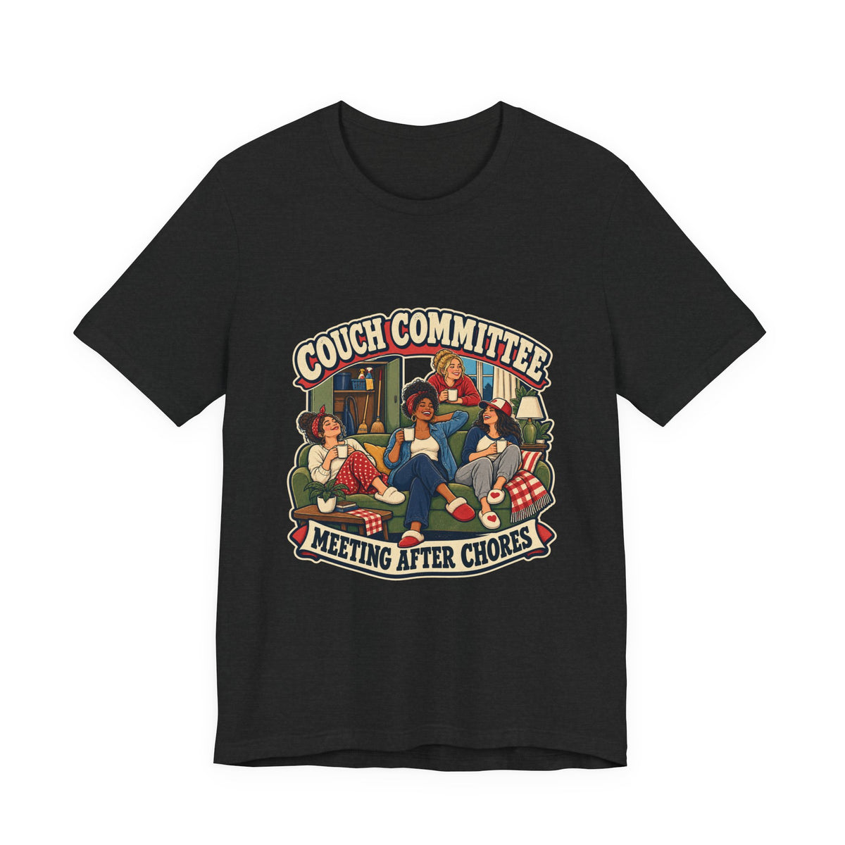 Couch Committee Meeting After Chores Vintage Coffee Girls T-Shirt