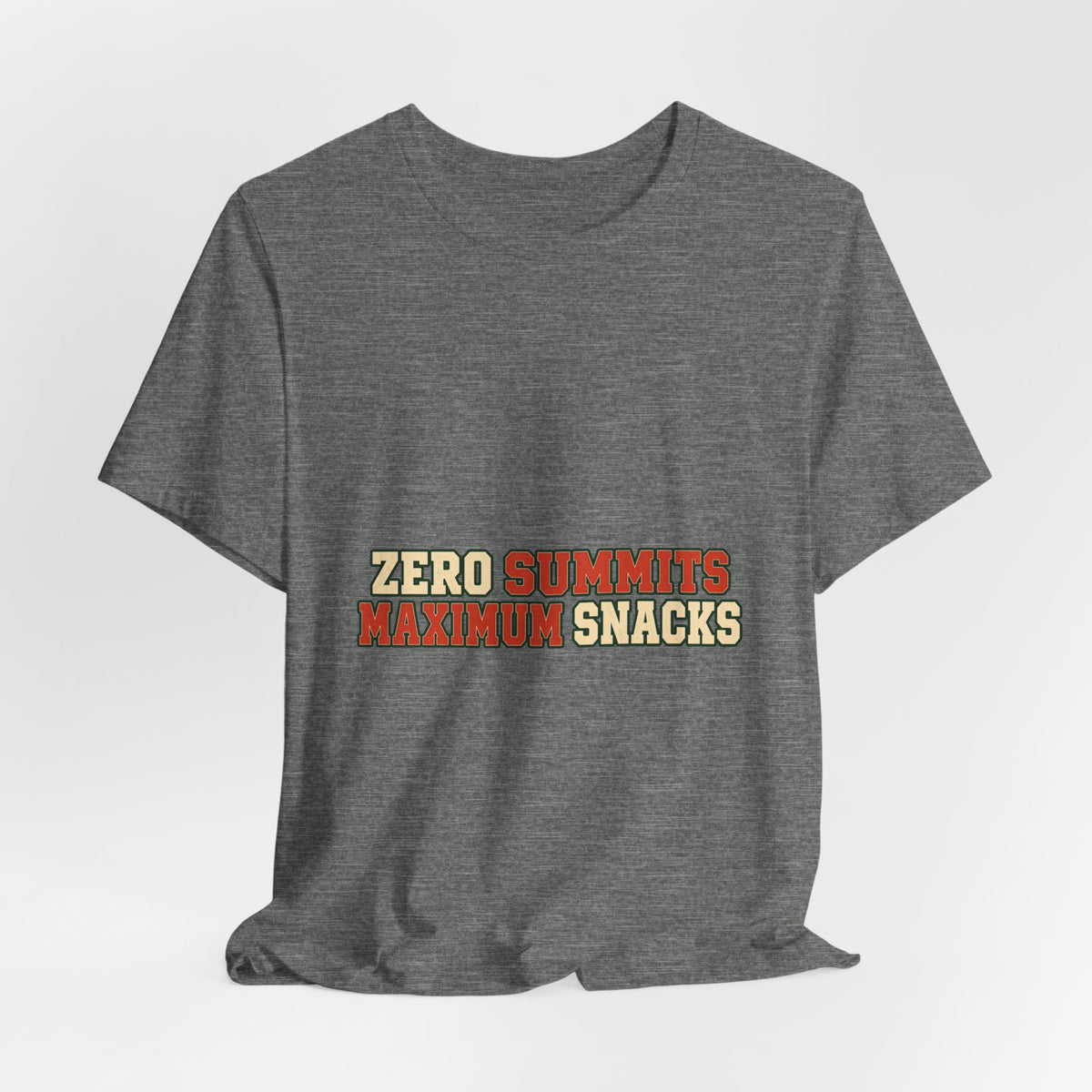 Zero Summits Maximum Snacks T-Shirt – Funny Vintage Hiking Adventure Tee