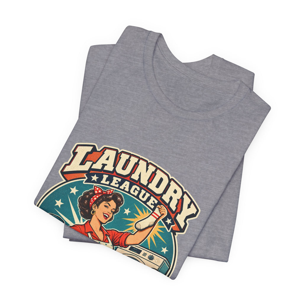 Laundry League Undefeated T-Shirt, Vintage Retro Laundry Room Humor Tee