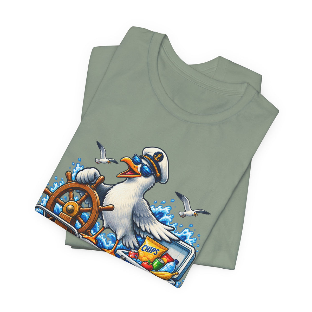 My Boat My Rules Your Snacks T-Shirt — Funny Nautical Seagull Captain Boating Tee