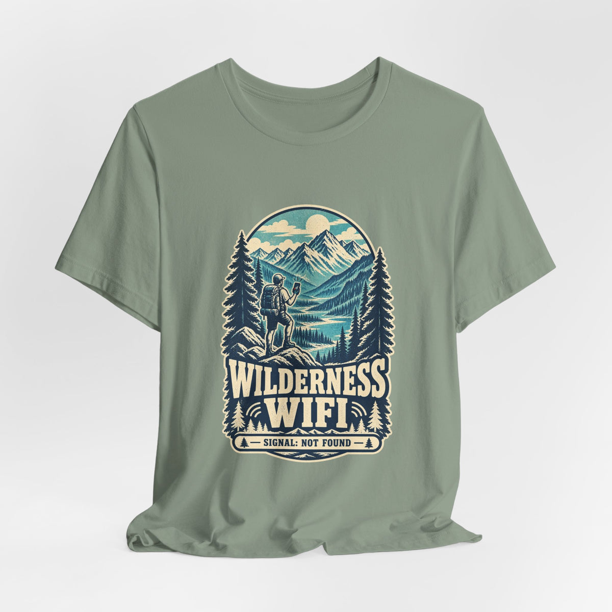 Wilderness WiFi T-Shirt — Signal Not Found Vintage Mountain Hiking Tee