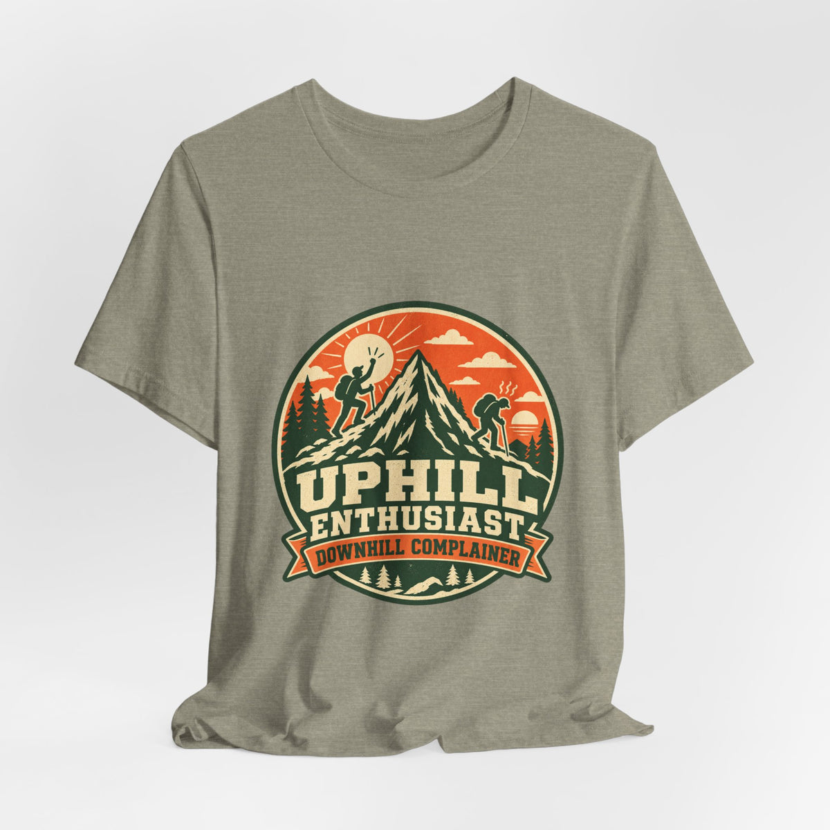 Uphill Enthusiast Downhill Complainer T-Shirt — Vintage Mountain Hiking Tee