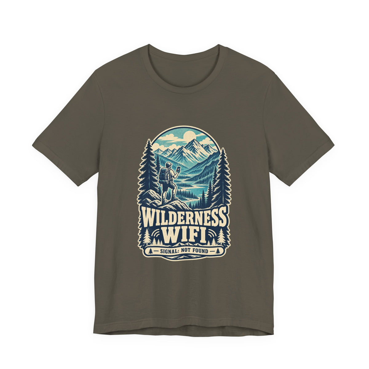 Wilderness WiFi T-Shirt — Signal Not Found Vintage Mountain Hiking Tee