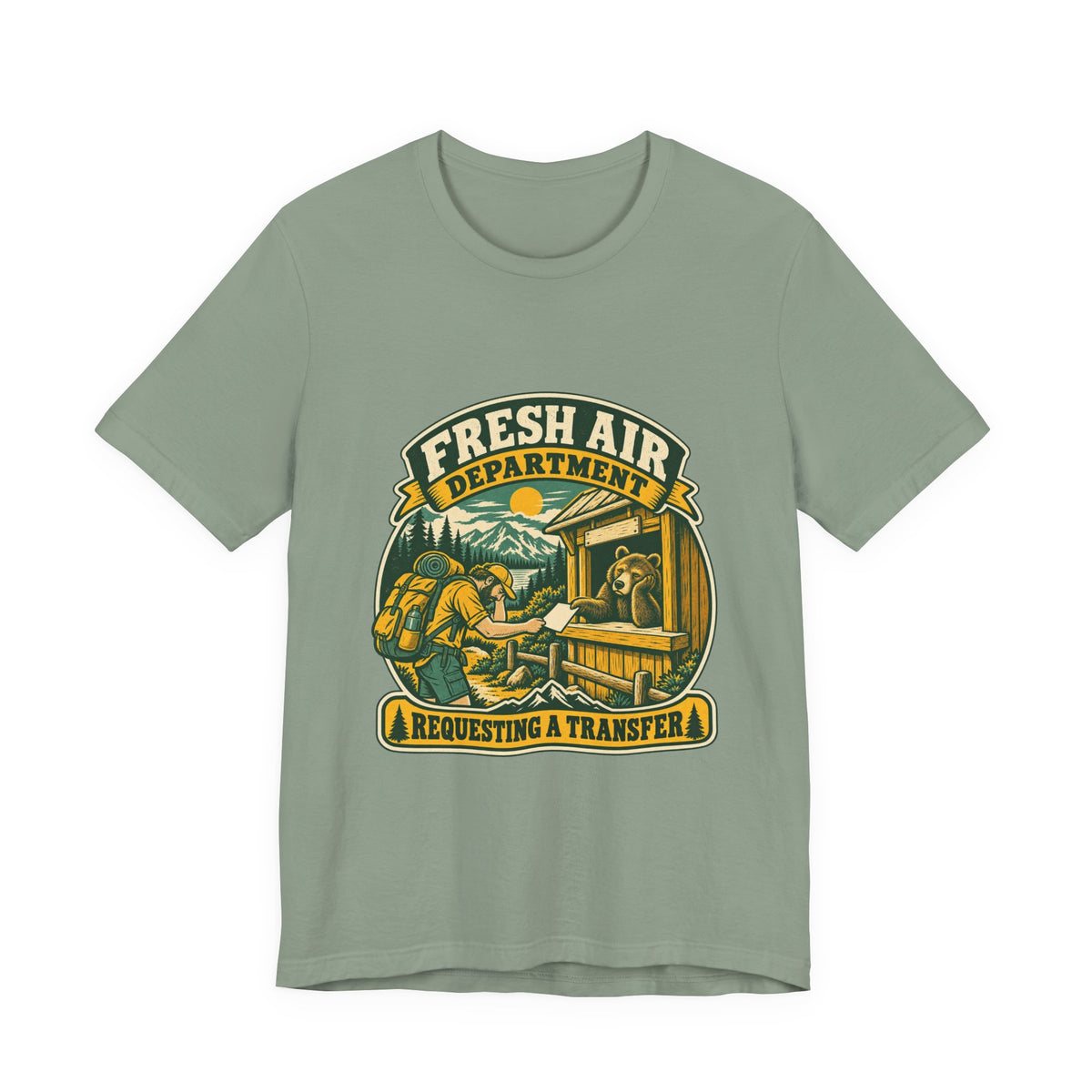 Fresh Air Department T-Shirt — Requesting a Transfer Vintage Bear Ranger Tee