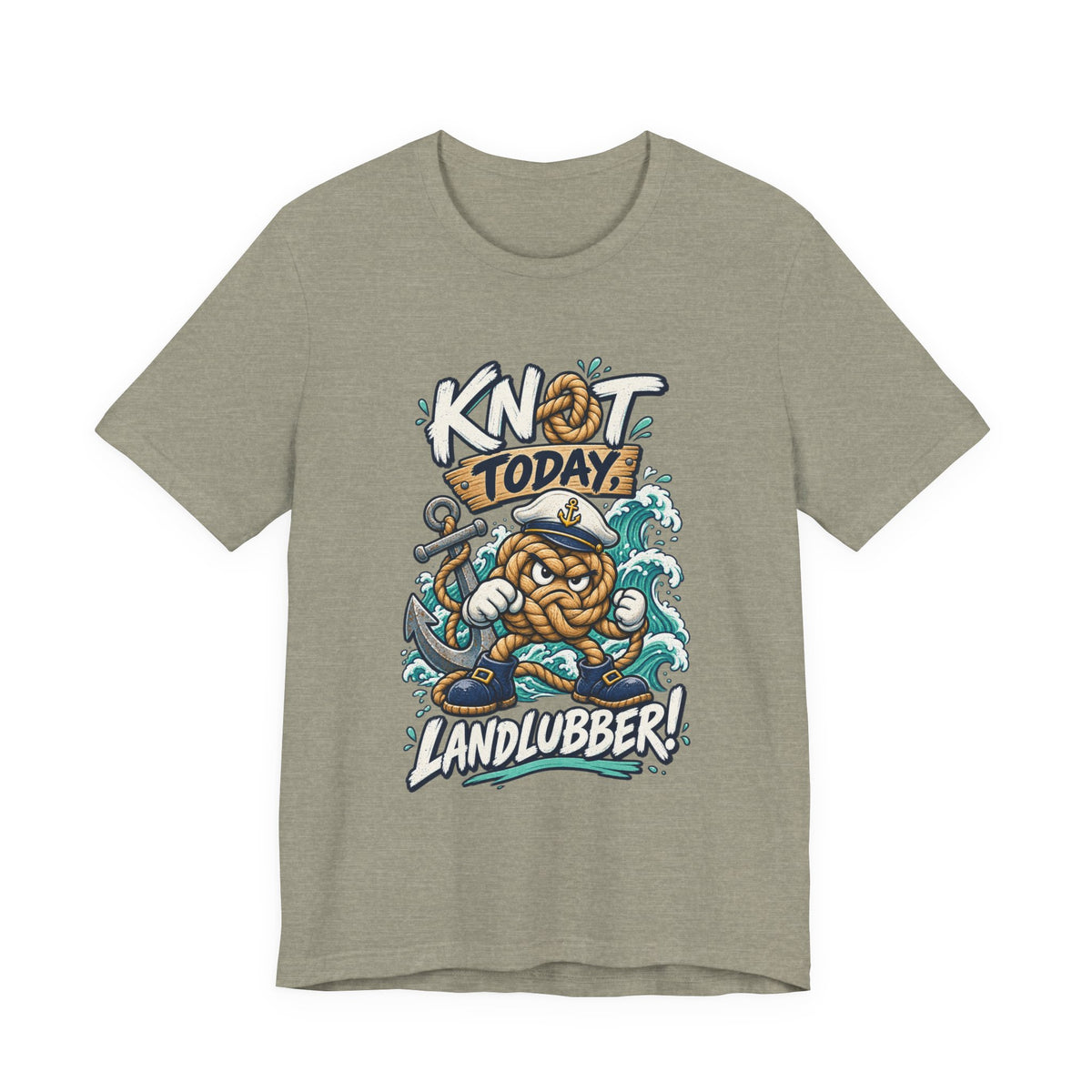 Knot Today Landlubber T-Shirt – Funny Nautical Sailor Rope Character Vintage Ocean Tee