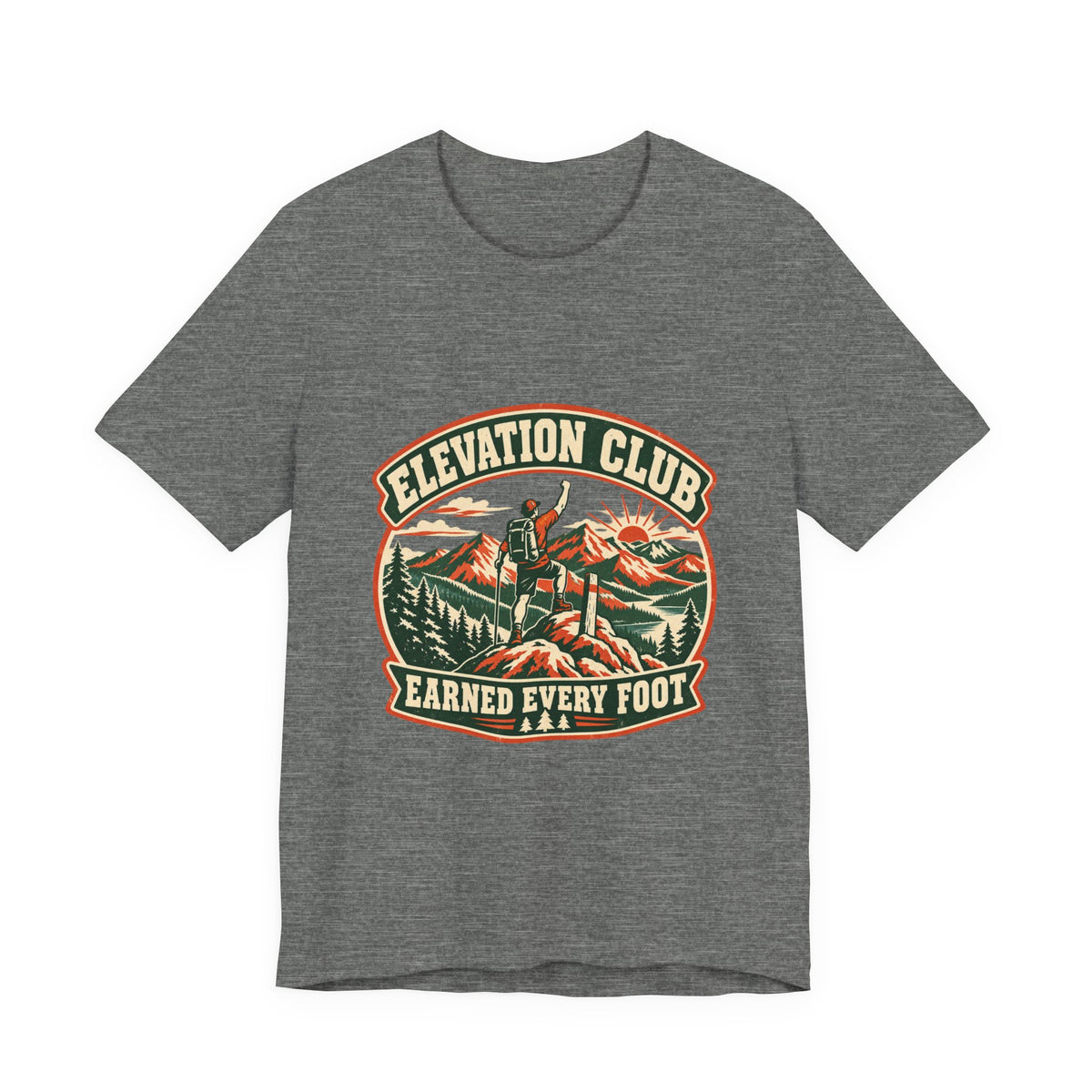 Elevation Club Hiking T-Shirt — Earned Every Foot Vintage Mountain Trekking Tee