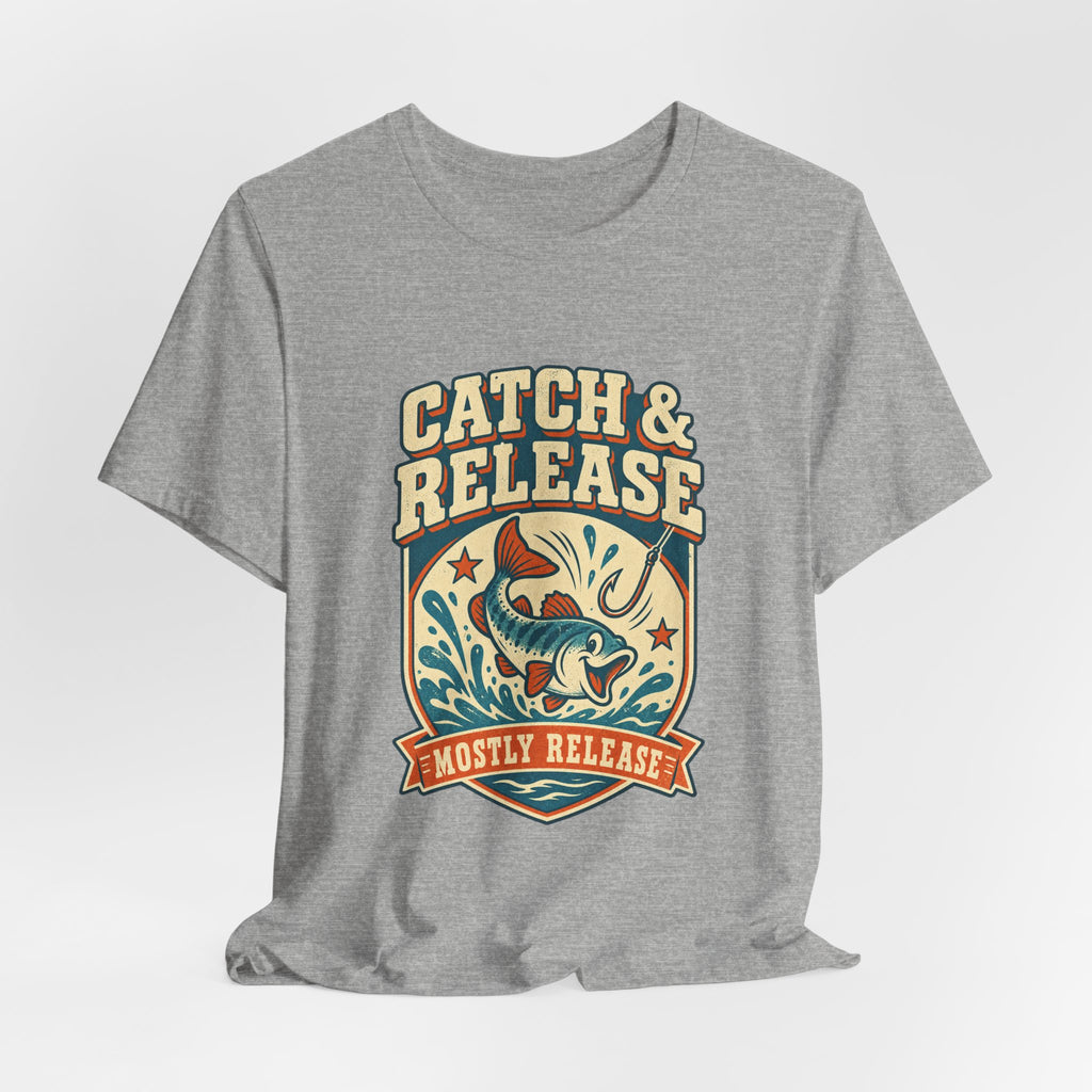Catch & Release T-Shirt — Mostly Release Vintage Fishing Tee