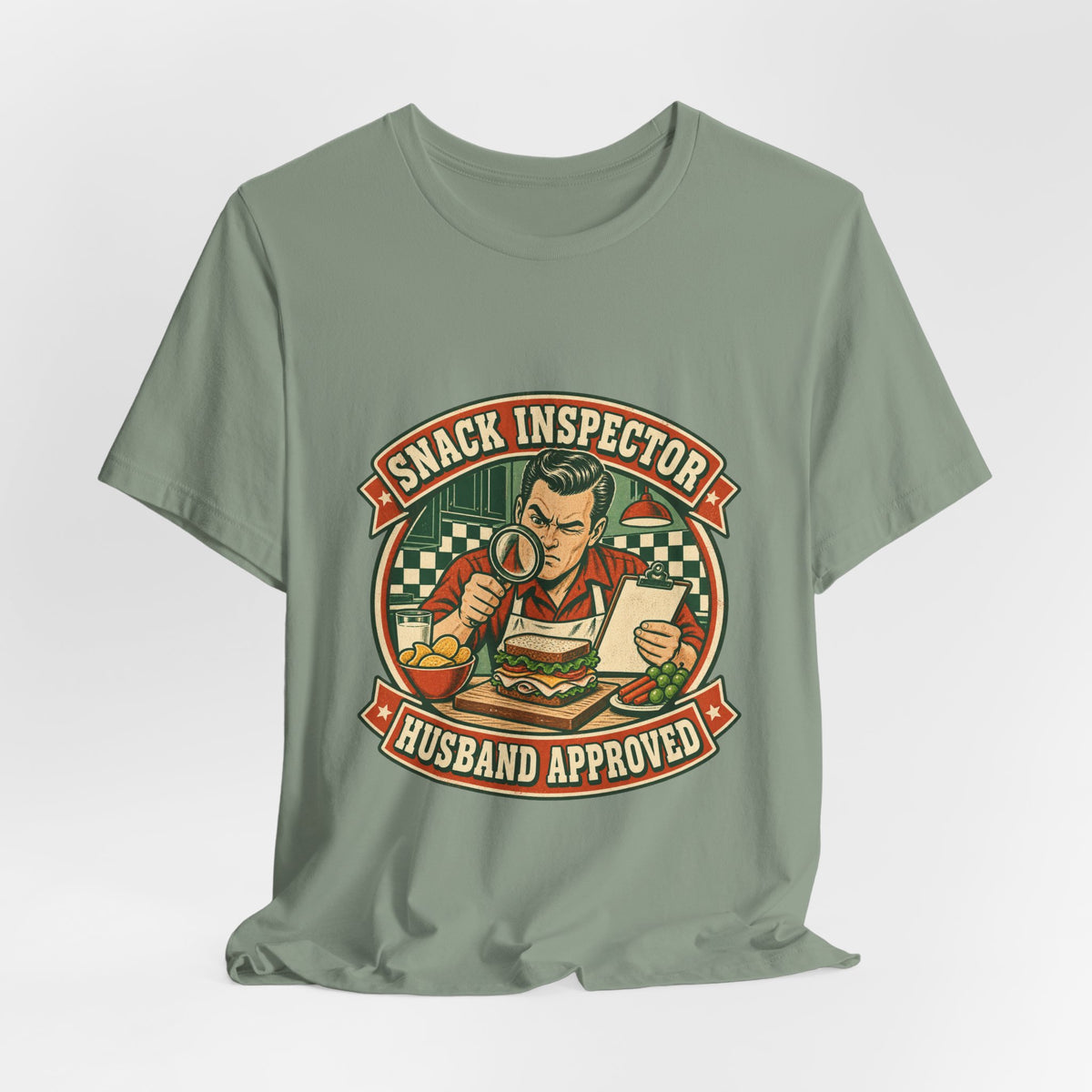Snack Inspector Husband Approved T-Shirt – Vintage Food Detective Humor Tee