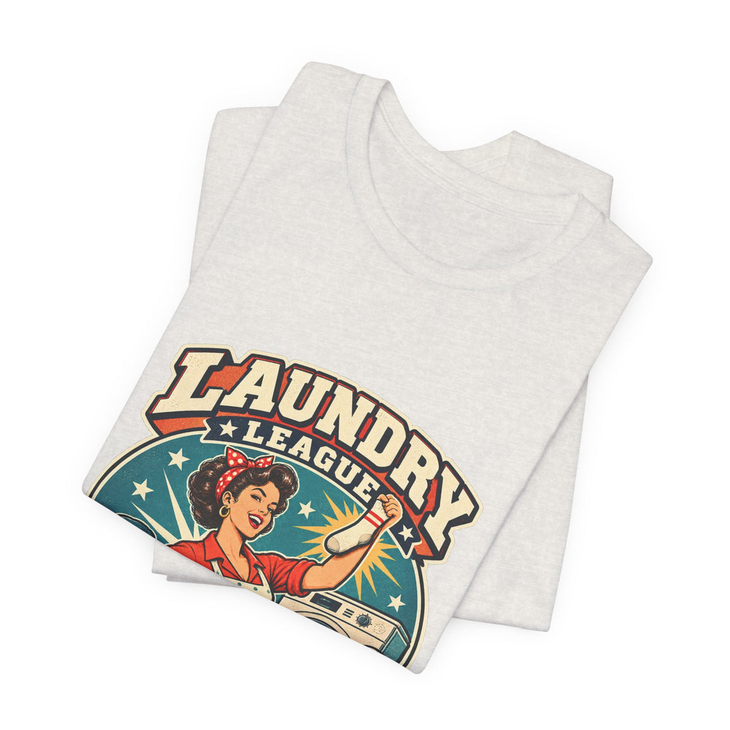 Laundry League Undefeated T-Shirt, Vintage Retro Laundry Room Humor Tee