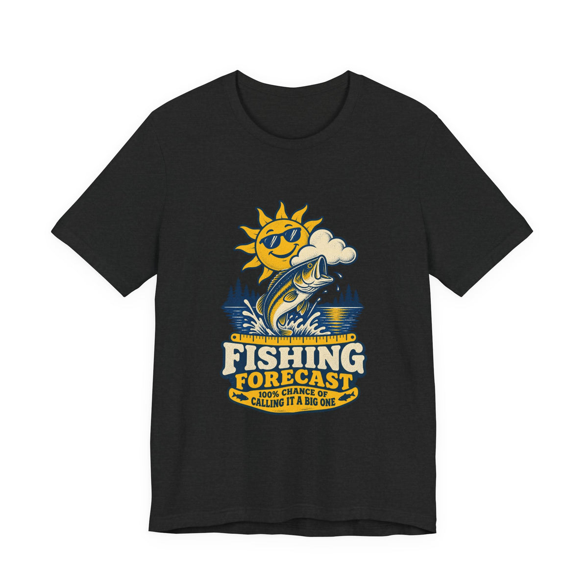 Fishing Forecast T-Shirt — 100% Chance of Calling It a Big One Vintage Fishing Tee