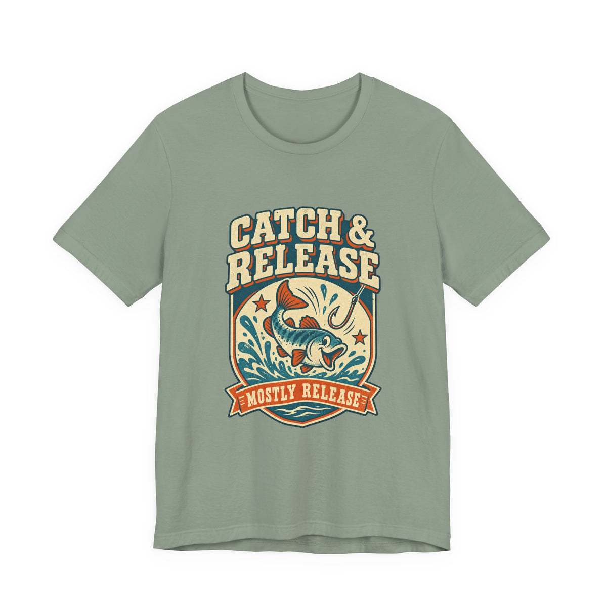 Catch & Release T-Shirt — Mostly Release Vintage Fishing Tee