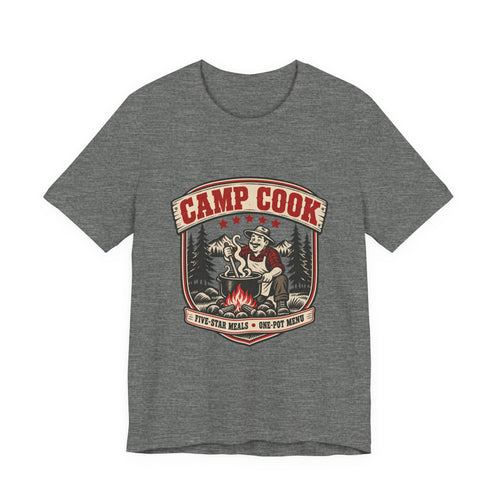 Camp Cook T-Shirt — Five-Star Meals One-Pot Menu Vintage Camping Tee