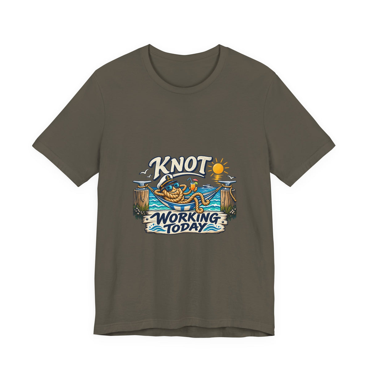 Knot Working Today Nautical T-Shirt — Funny Relaxed Sailor Beach Design