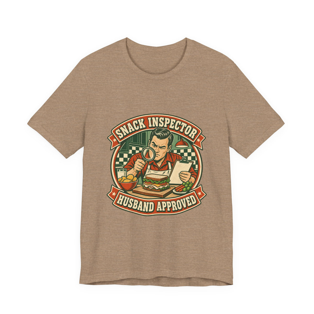 Snack Inspector Husband Approved T-Shirt – Vintage Food Detective Humor Tee