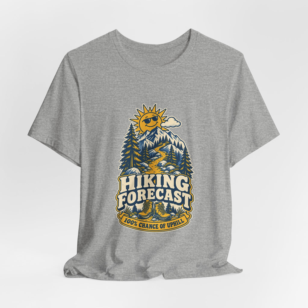 Hiking Forecast T-Shirt — 100% Chance of Uphill Vintage Mountain Tee