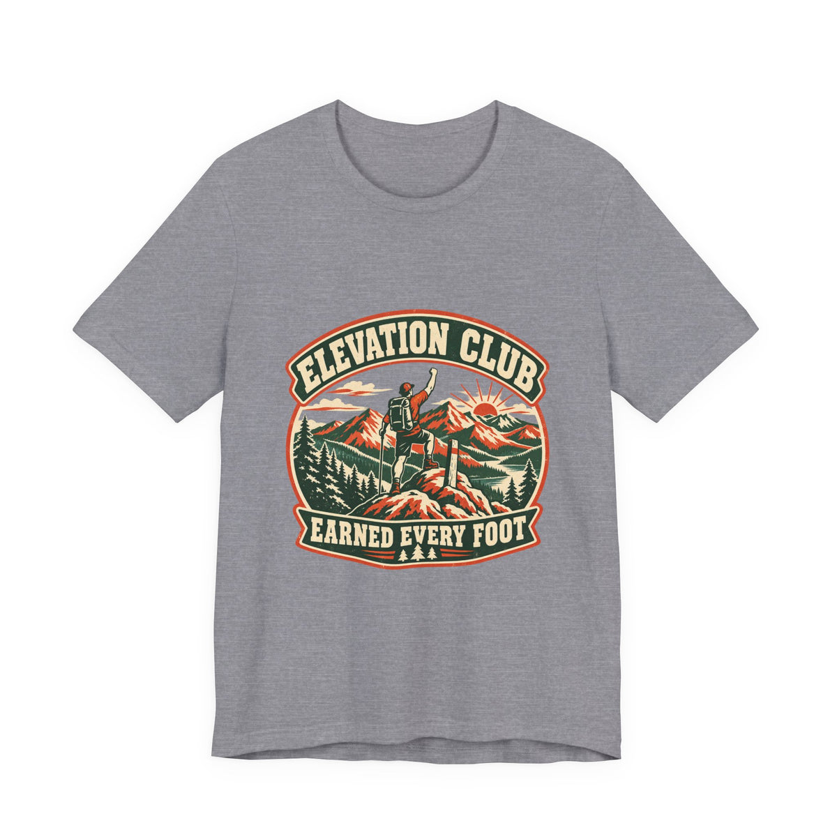 Elevation Club Hiking T-Shirt — Earned Every Foot Vintage Mountain Trekking Tee