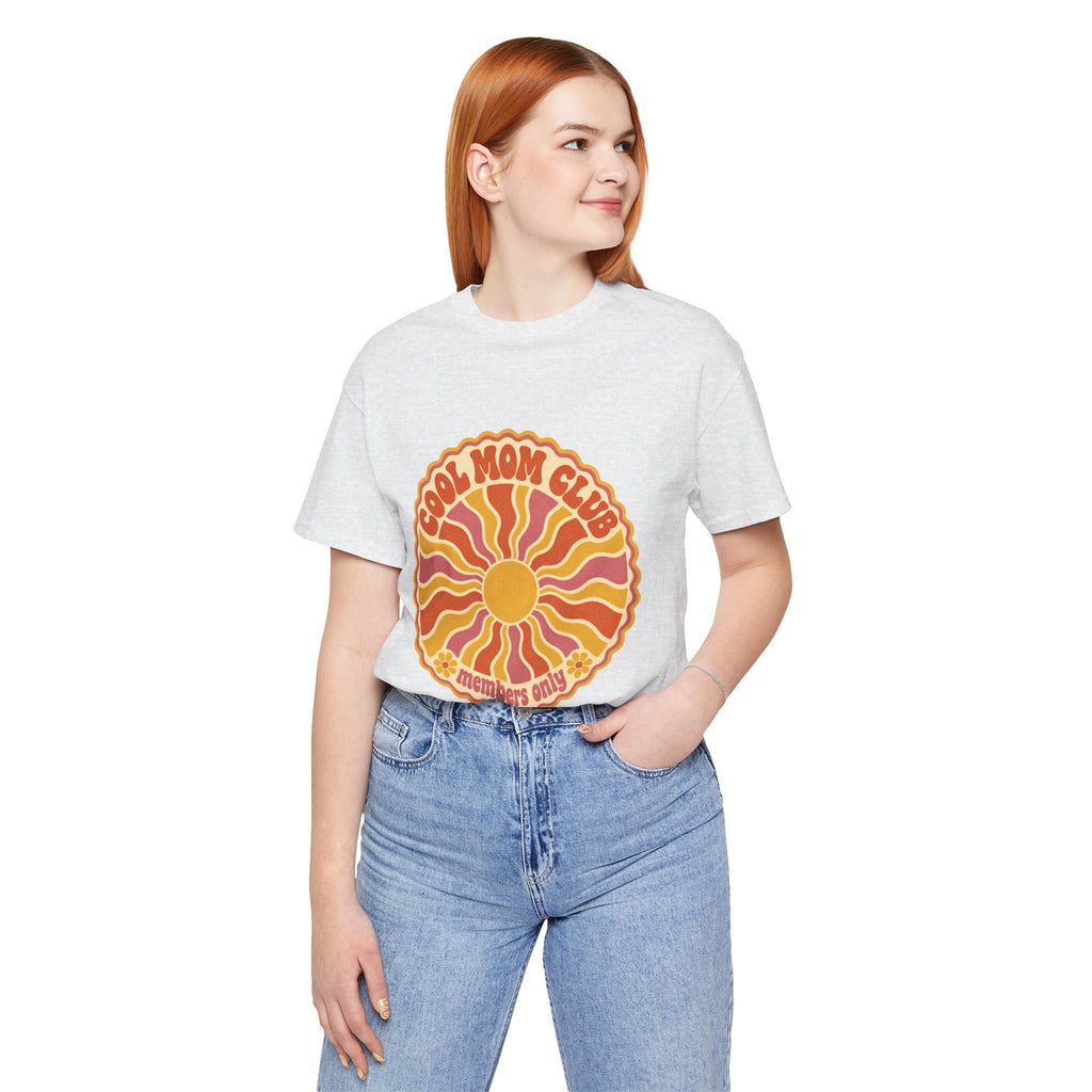Cool Mom Club Tee — Retro Sun Graphic "Members Only" Mother's Day Shirt