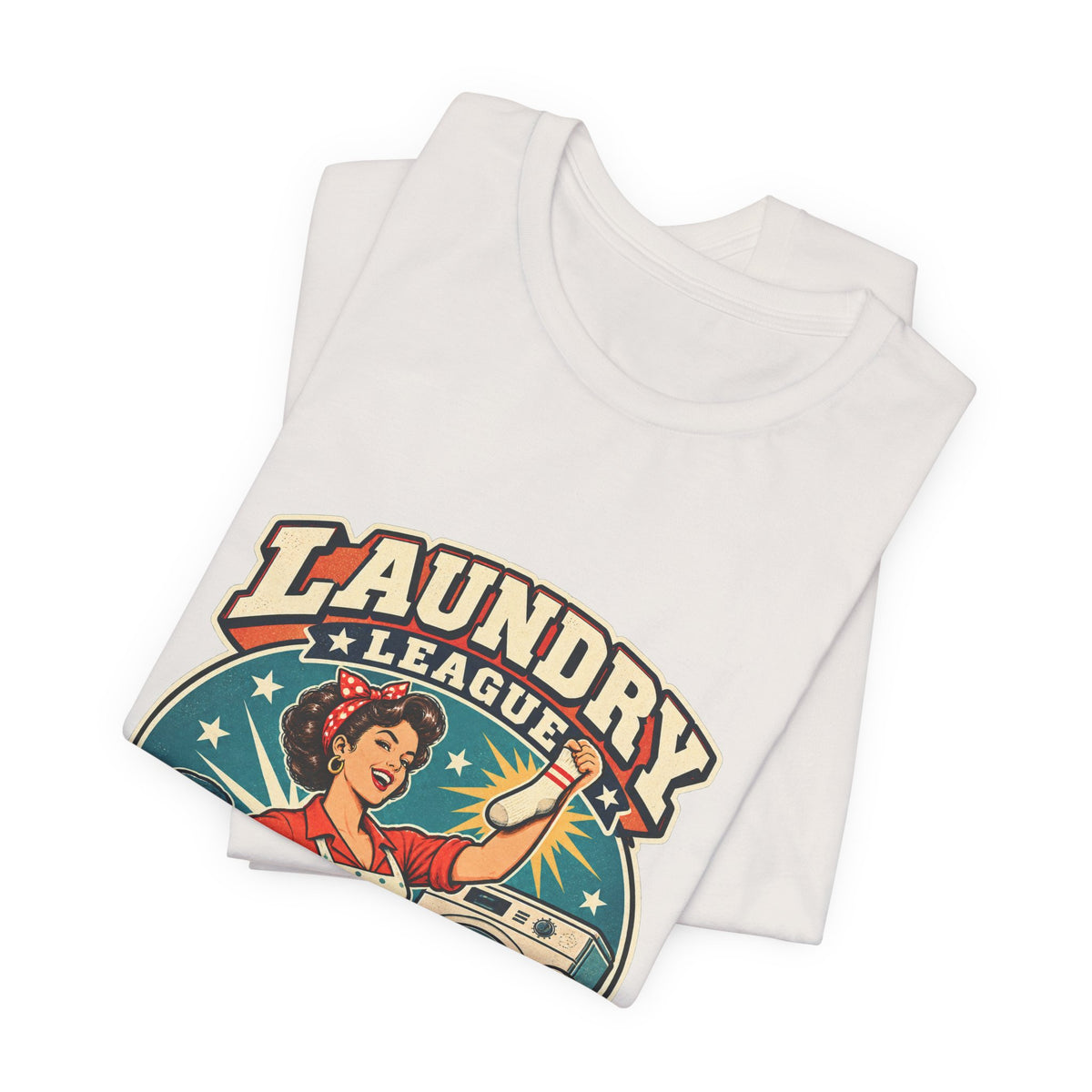 Laundry League Undefeated T-Shirt, Vintage Retro Laundry Room Humor Tee