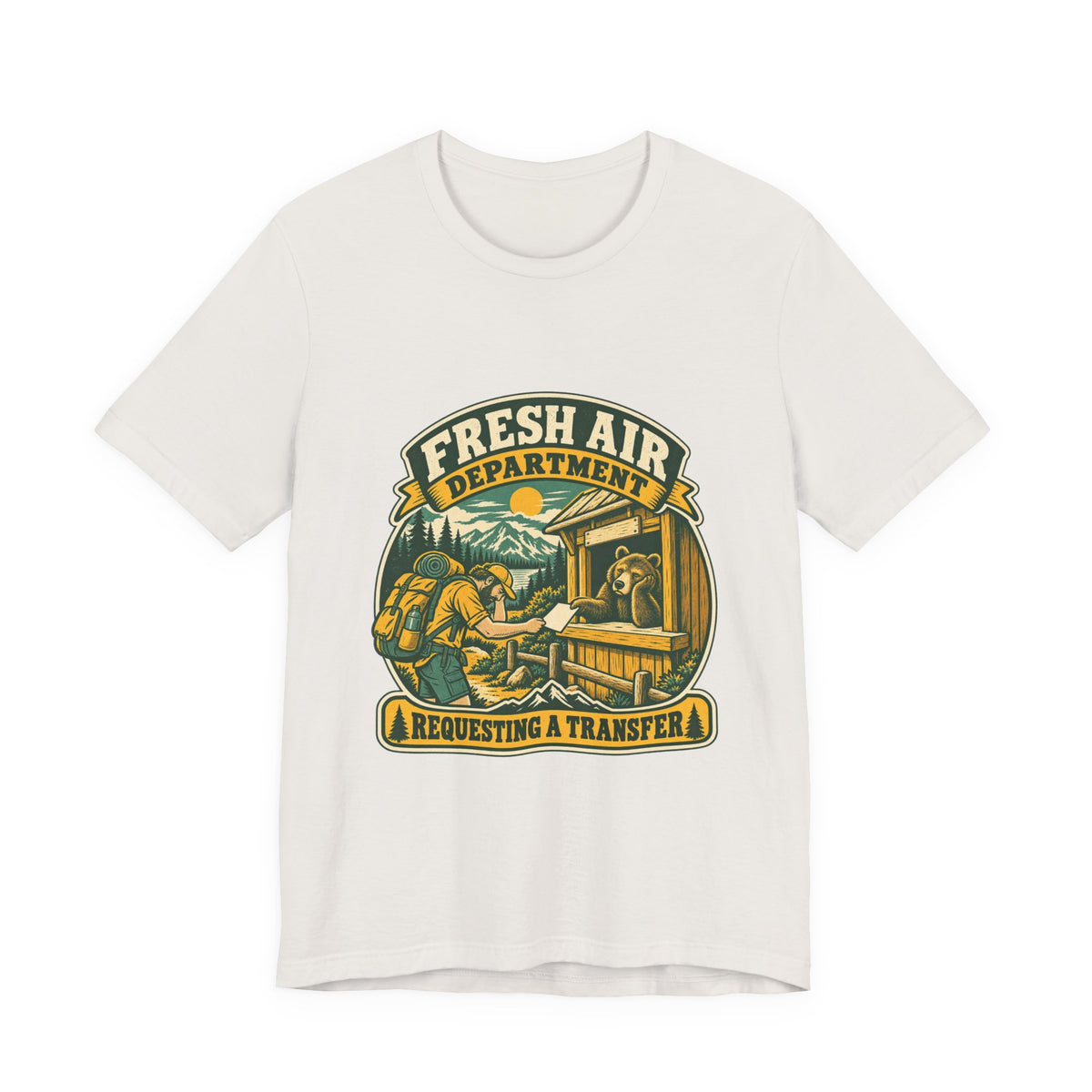 Fresh Air Department T-Shirt — Requesting a Transfer Vintage Bear Ranger Tee