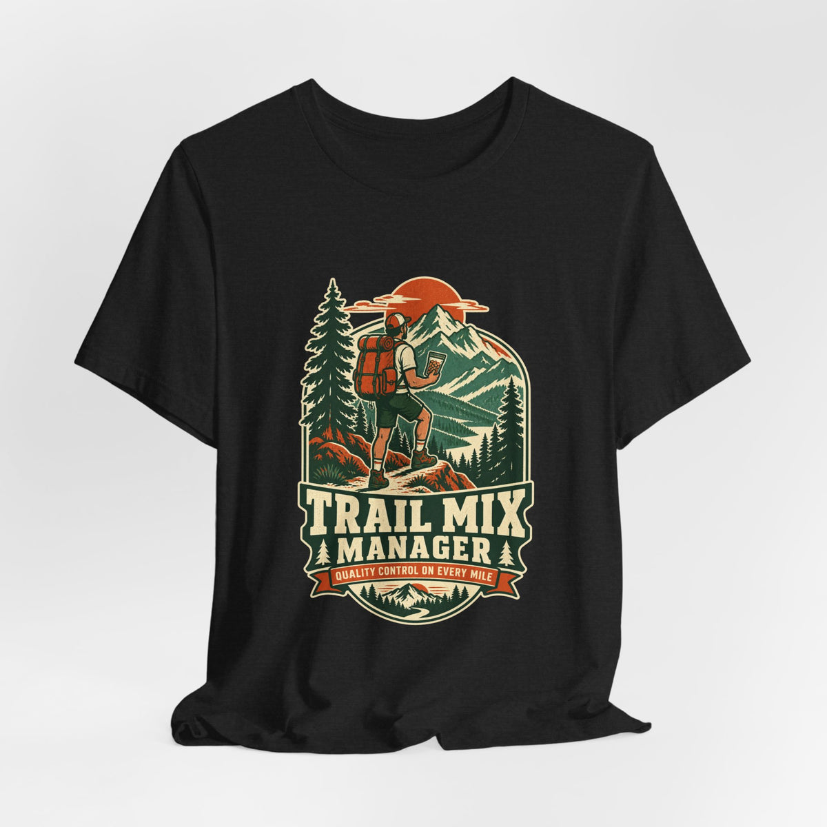 Trail Mix Manager T-Shirt — Quality Control on Every Mile Vintage Hiking Tee