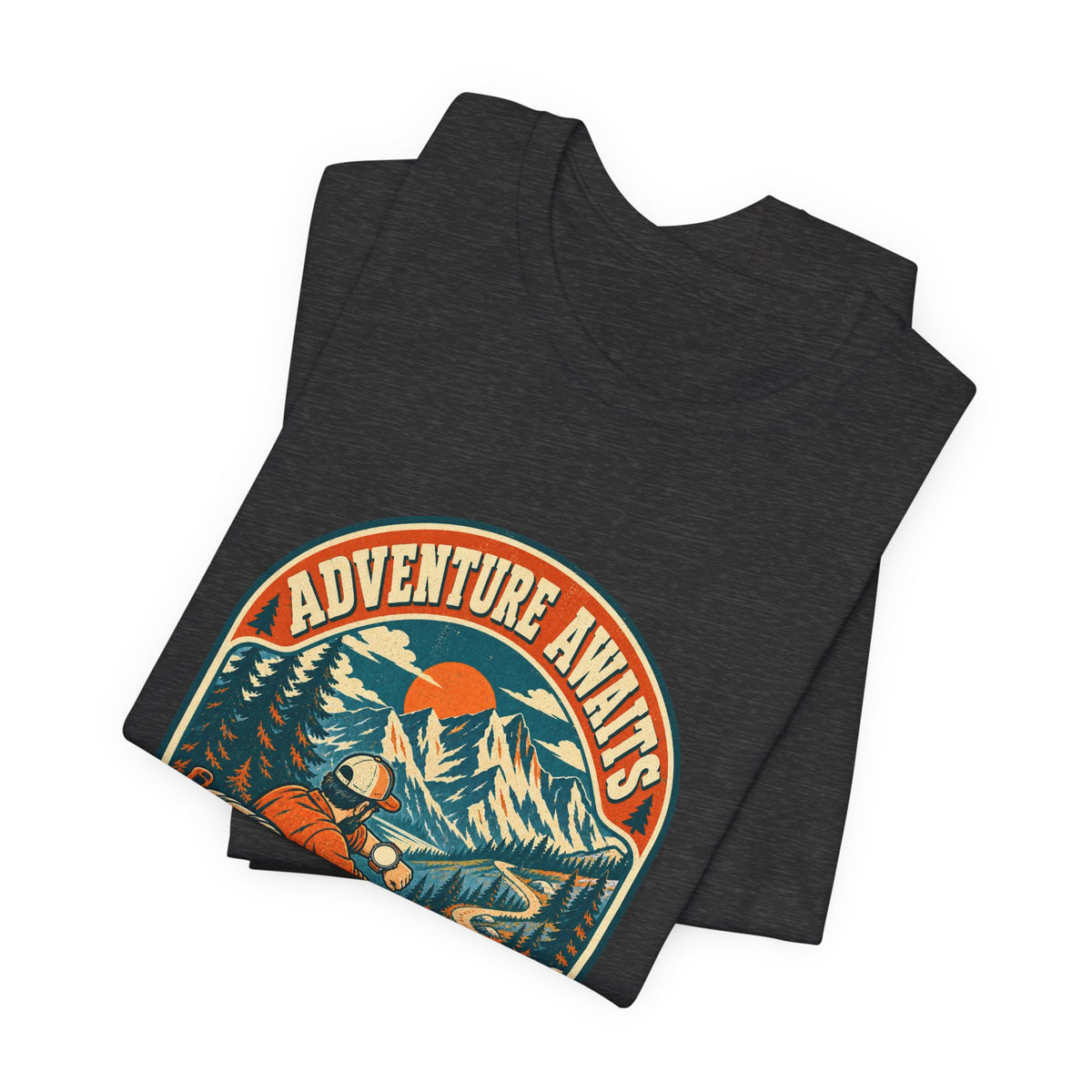 Adventure Awaits Hiking T-Shirt – Vintage Mountain Trail Hiker Tee
