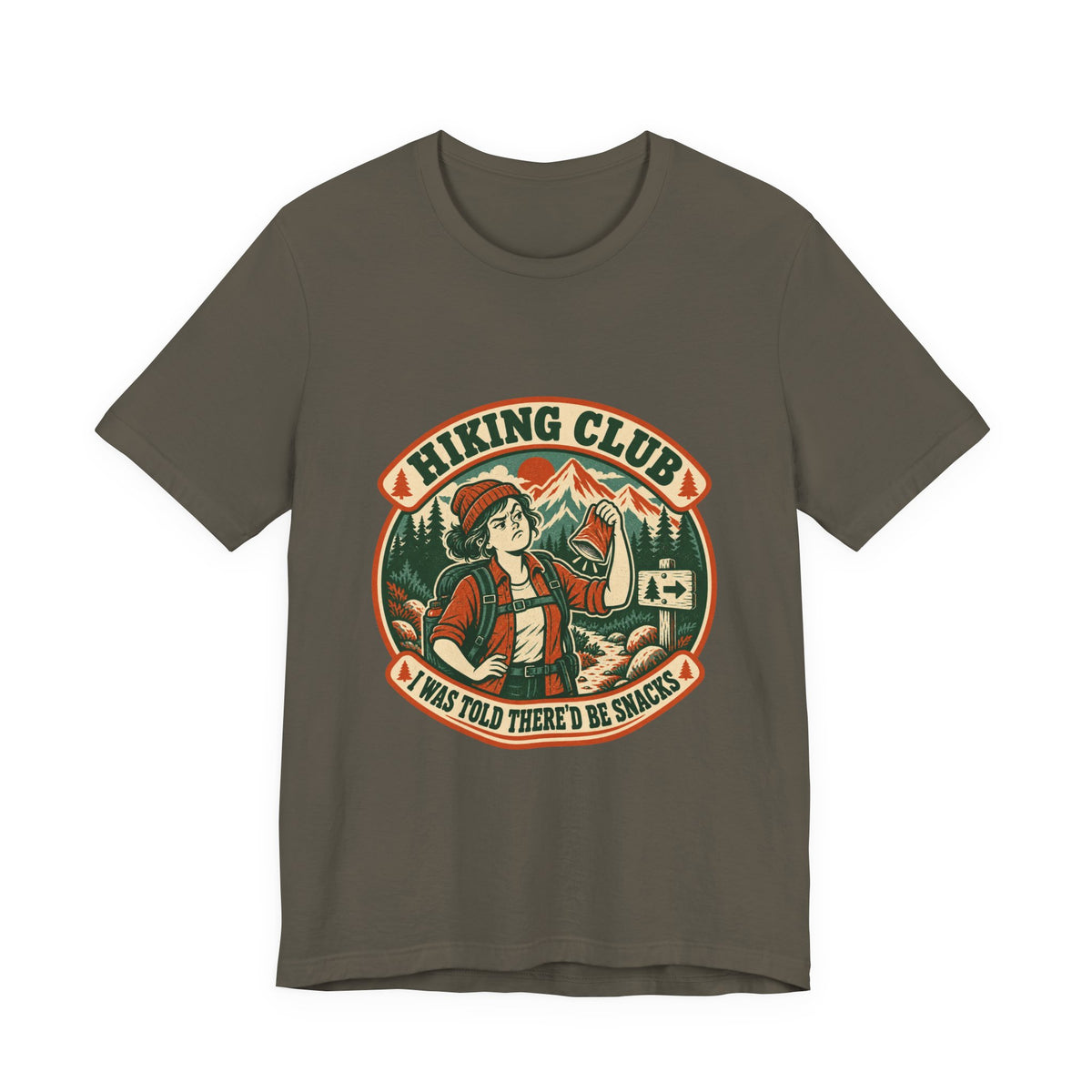 Hiking Club Snacks T-Shirt — Vintage Mountain Hiker Tee